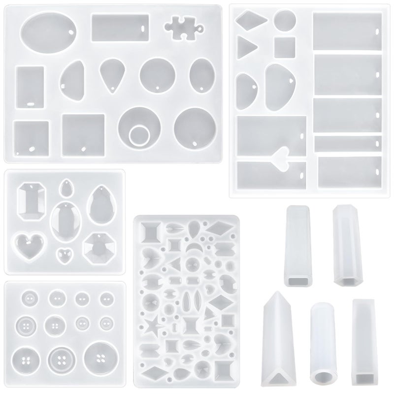 Suhome 73 Pack Resin Earring Mold Jewelry Silicone Resin Molds Making Kits Including Earring, Pendant, Bracelet, Necklace, Button Silicone Casting Molds for Beginners - Image 1